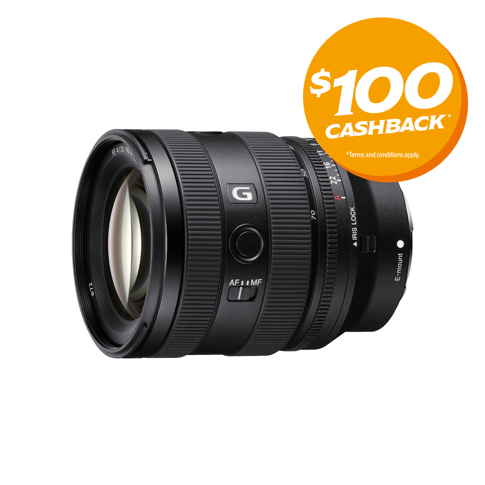 FE 20-70mm F4 G Lens | Bonus $100 Cashback