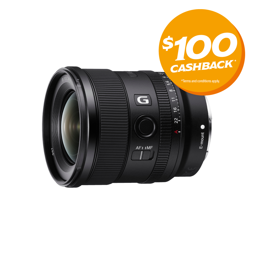 FE 20mm F1.8 G Lens | Bonus $100 Cashback