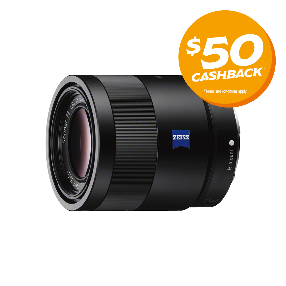Sonnar T* FE 55mm F1.8 ZA Lens | Bonus $50 Cashback